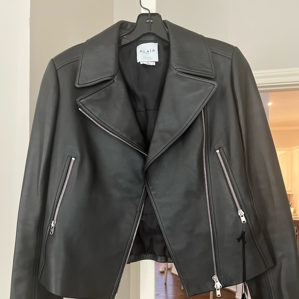 Alaia lamb leather biker jacket nwt